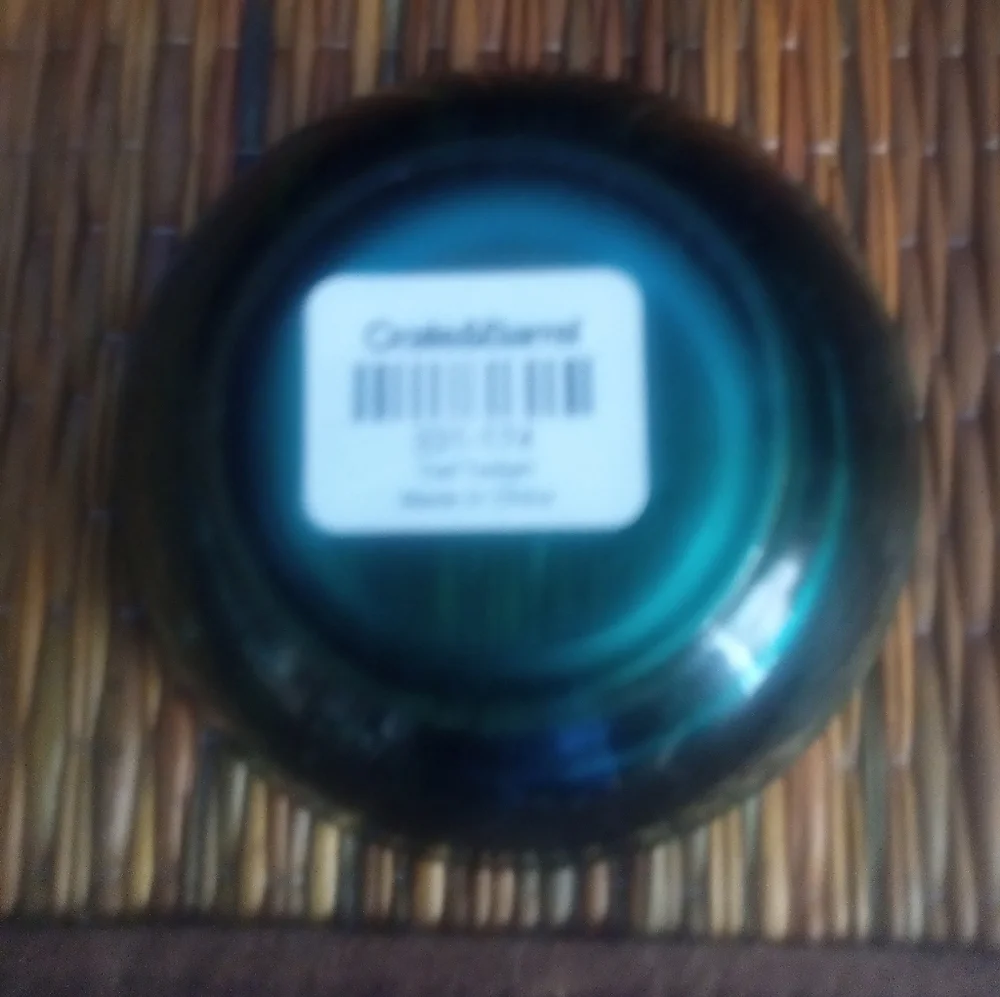 CRATE & BARREL Teal Glass Votive Candle Holders (4)